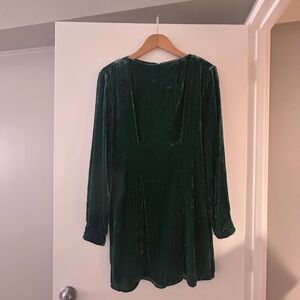& Other Stories Deep Green Velvet Dress